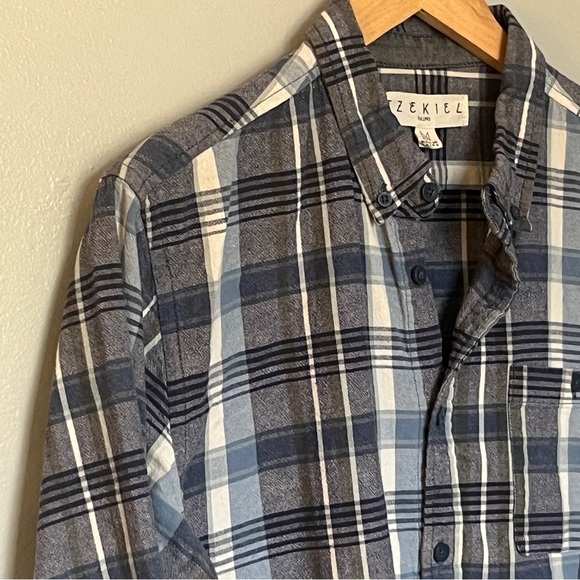 Ezekiel Other - Ezekiel Plaid Flannel Shirt Men’s Blue Button Down Long Sleeve Pocket Medium